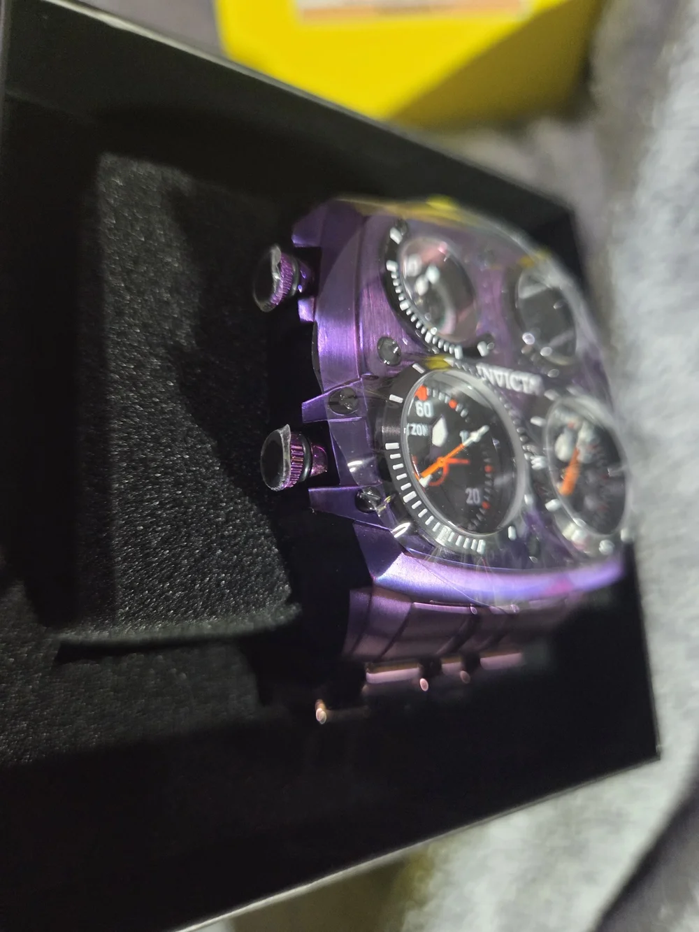 Invicta Purple Zulu  Multi-Dial Stainless Steel Watch